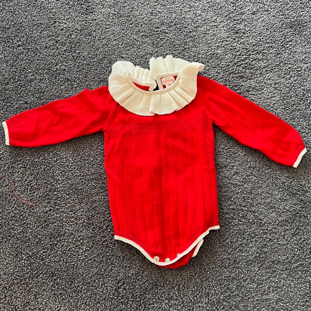 EUC Cat and Jack Sweater Romper 12 months